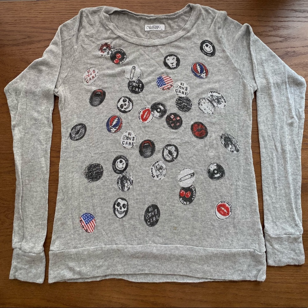 Lauren Moshi- Rock N’ Roll Pins Pullover Sweater